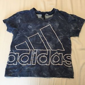 Adidas long crop top- blue and white- size 10/17